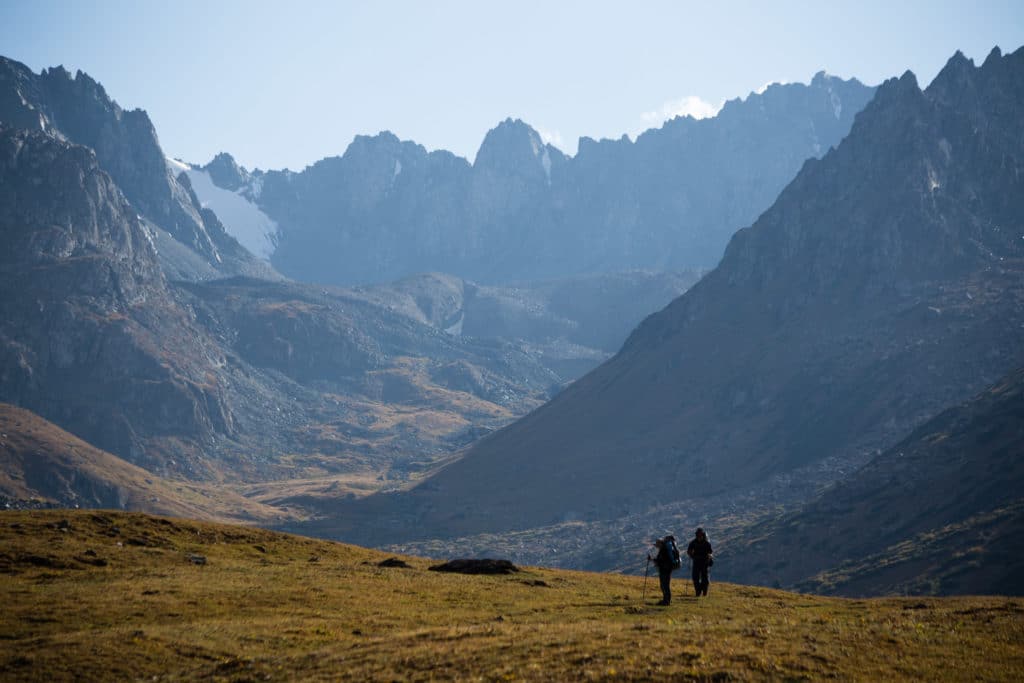 Hiking up the Telety Valley on Ak Suu Transverse