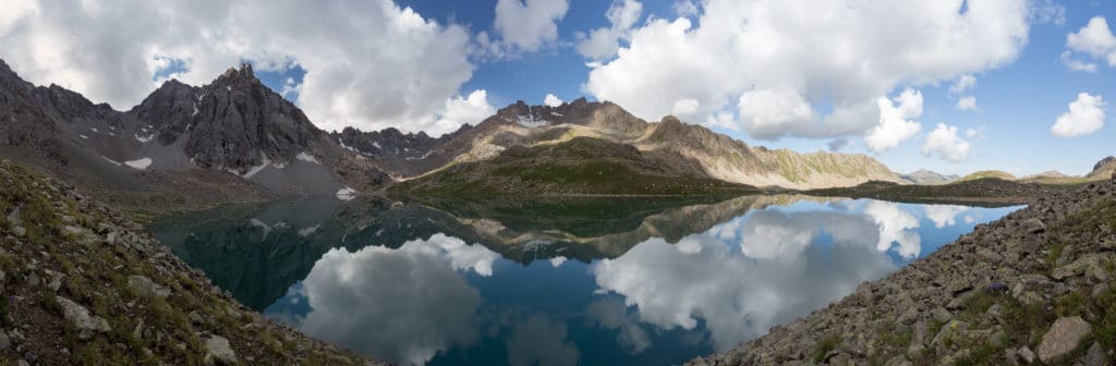 Panorama of Boz Uchuk Lakes