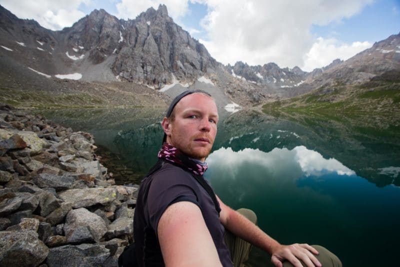 Selfies at the Boz Uchuk Lakes in Kyrgyzstan