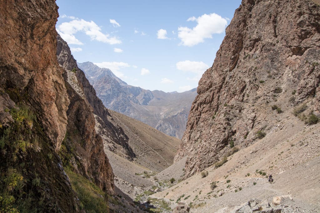 Canyon near top of Tavasang Pass hiking from Haft Kul