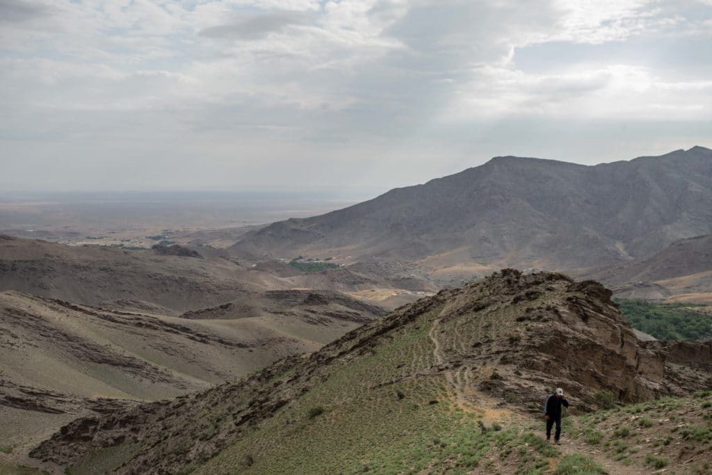 Climbing out of Sentob Village towards Fazilman Lake