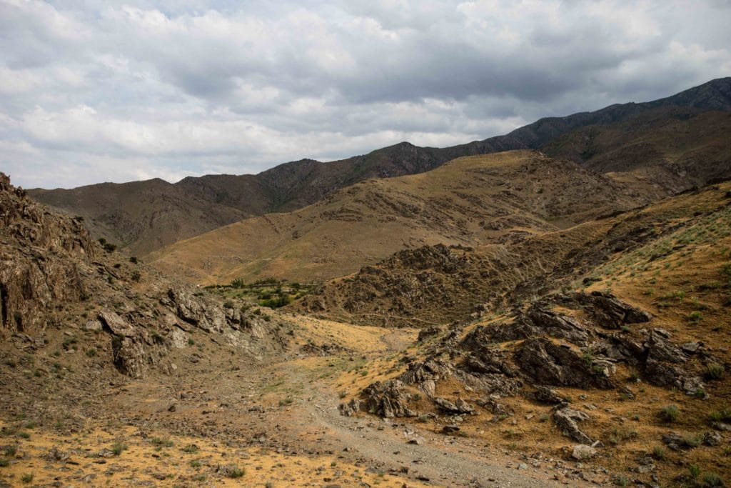 Descending to the village of Asraf in the Nuratau mountains