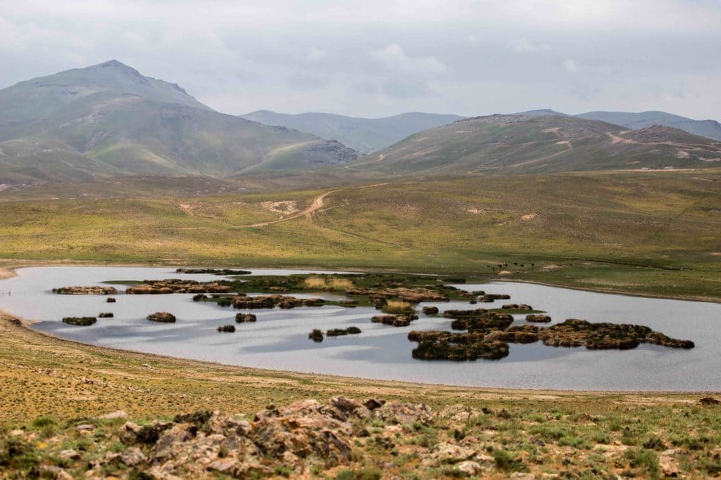 Fazilman Lake in the Nuratau Mountains of Uzbekistan