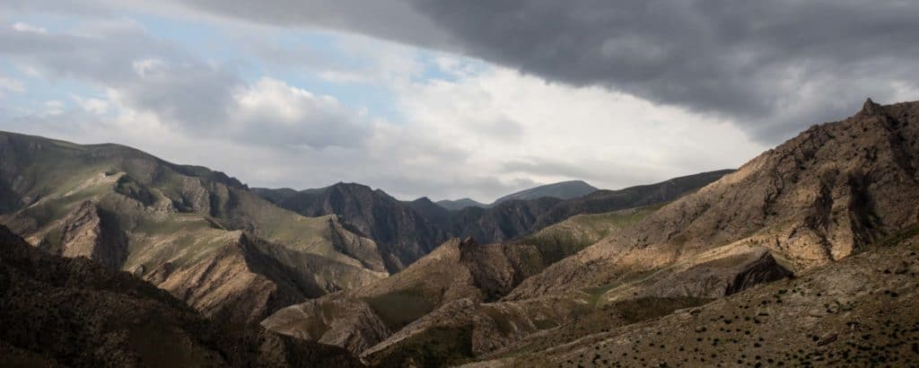 Mountains surrounding the village of Sentob in Uzbekistan's Nuratau Mountains