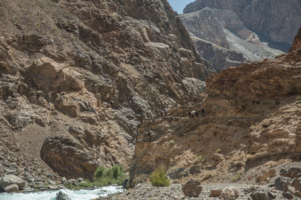 Trail climbing above the Murghab River