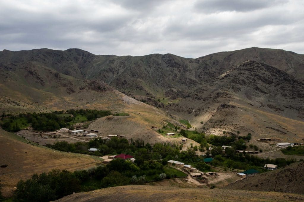 View of the village of Hayat in the Nuratau mountains