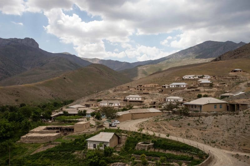 View of the village of Upper Uxum in Uzbekistan