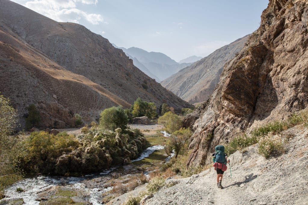 Amshut River Valley in the Fann Mountains