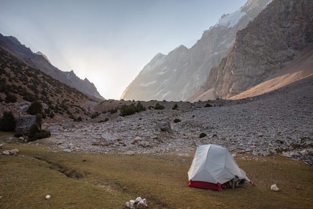 Camping at the foot of the Dukdon Pass