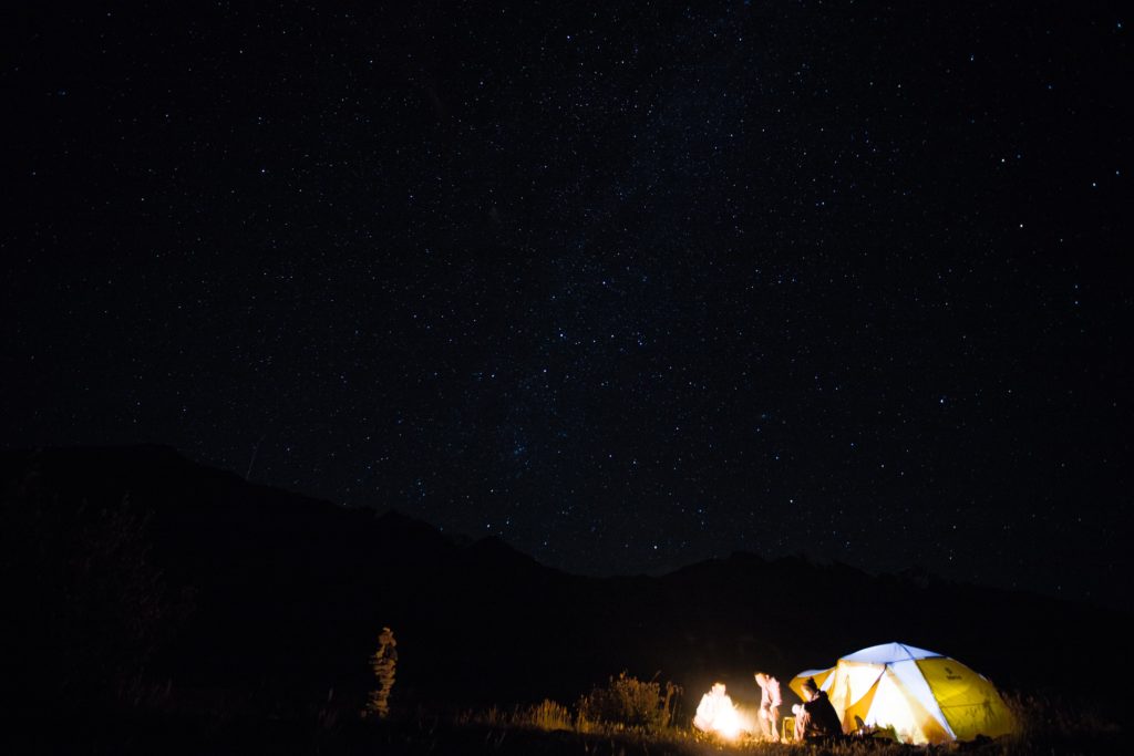 Campfire at Iva Camp in the Enilchek Valley