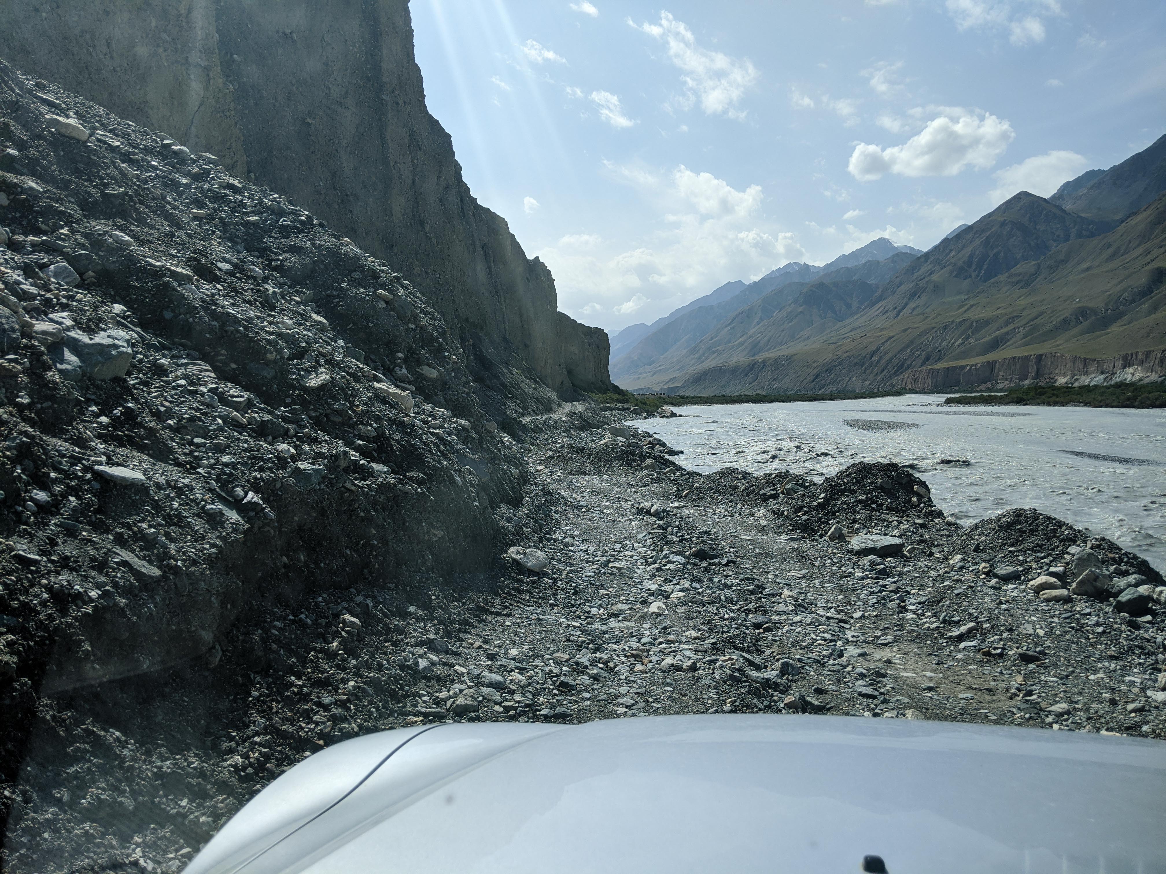 Driving to Enilchek Valley