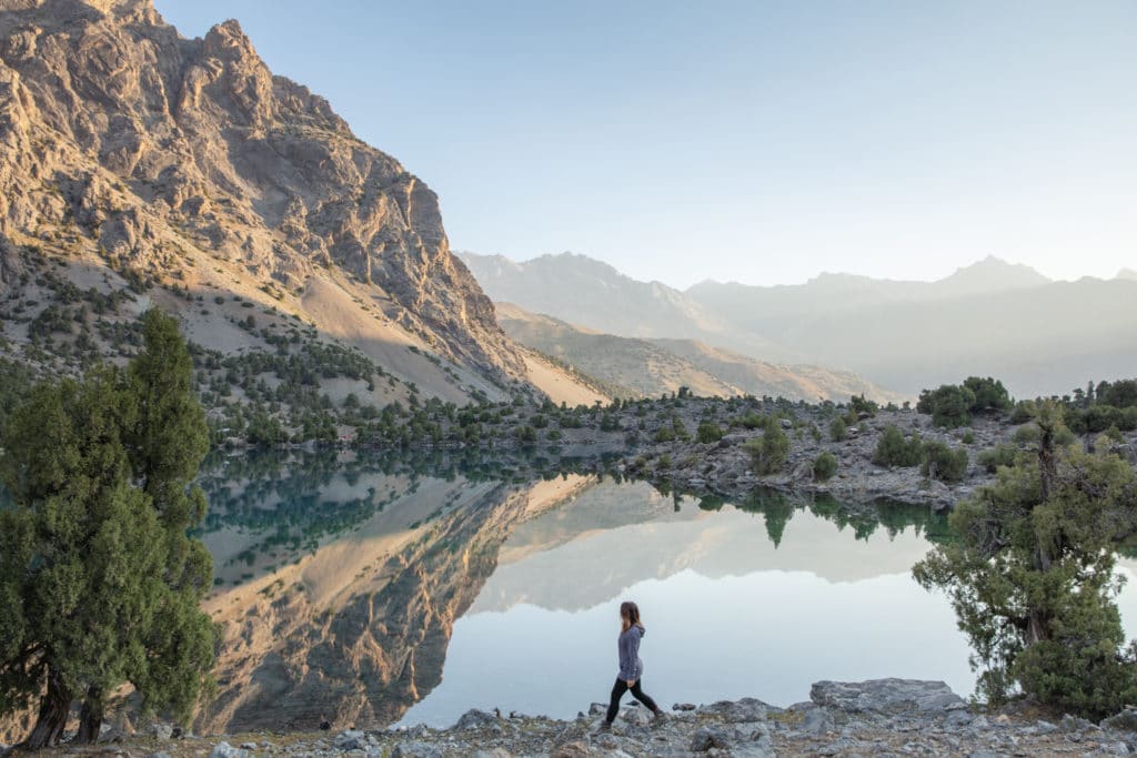 Sunrise at Alovaddin Lake below Chimtarga Pass