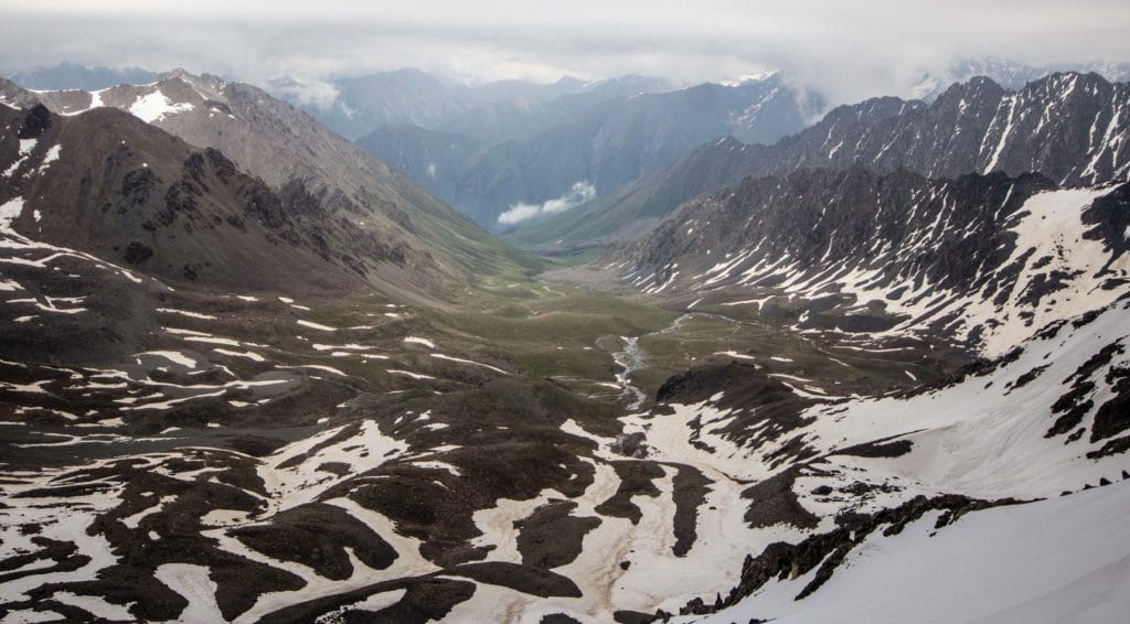 View to Arashan Valley from Alakol Pass