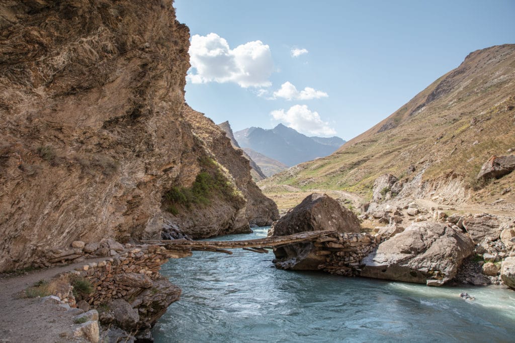 Yagnob River Canyon and Bridge