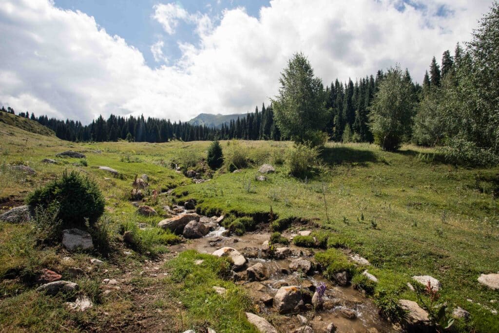 Stream on the trail to Kol Tor in Ak Suu region