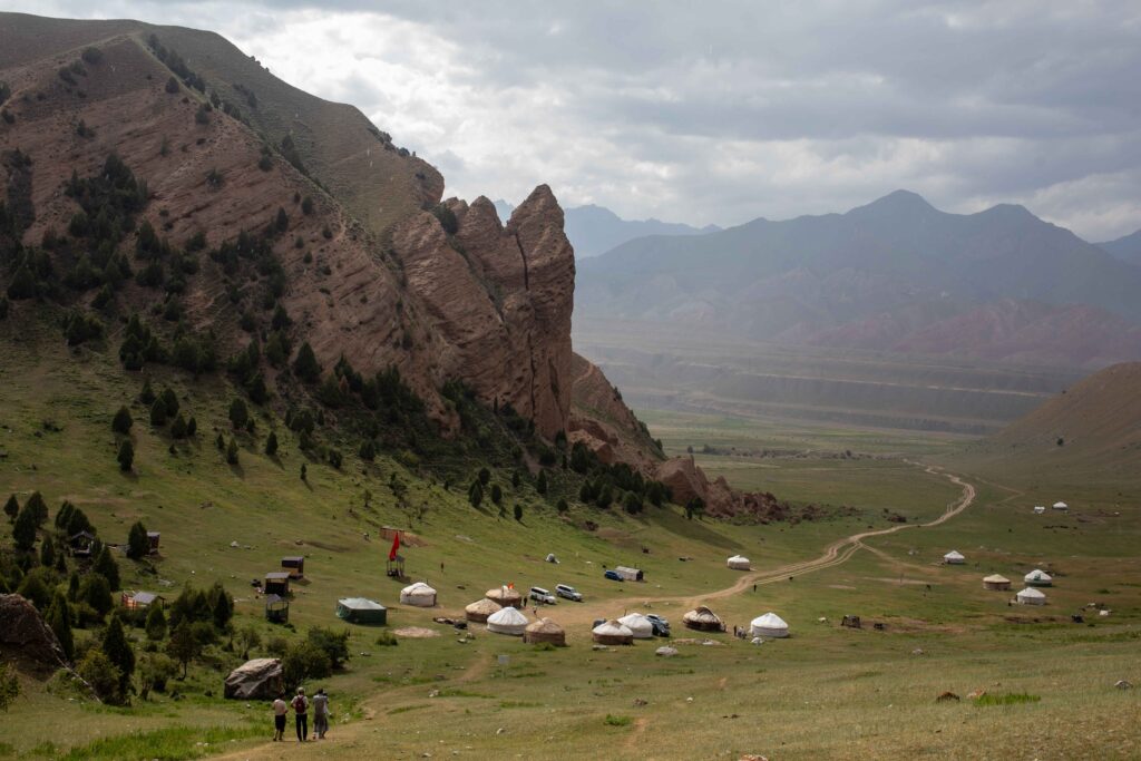 Kejige Kol View Down to Yurts